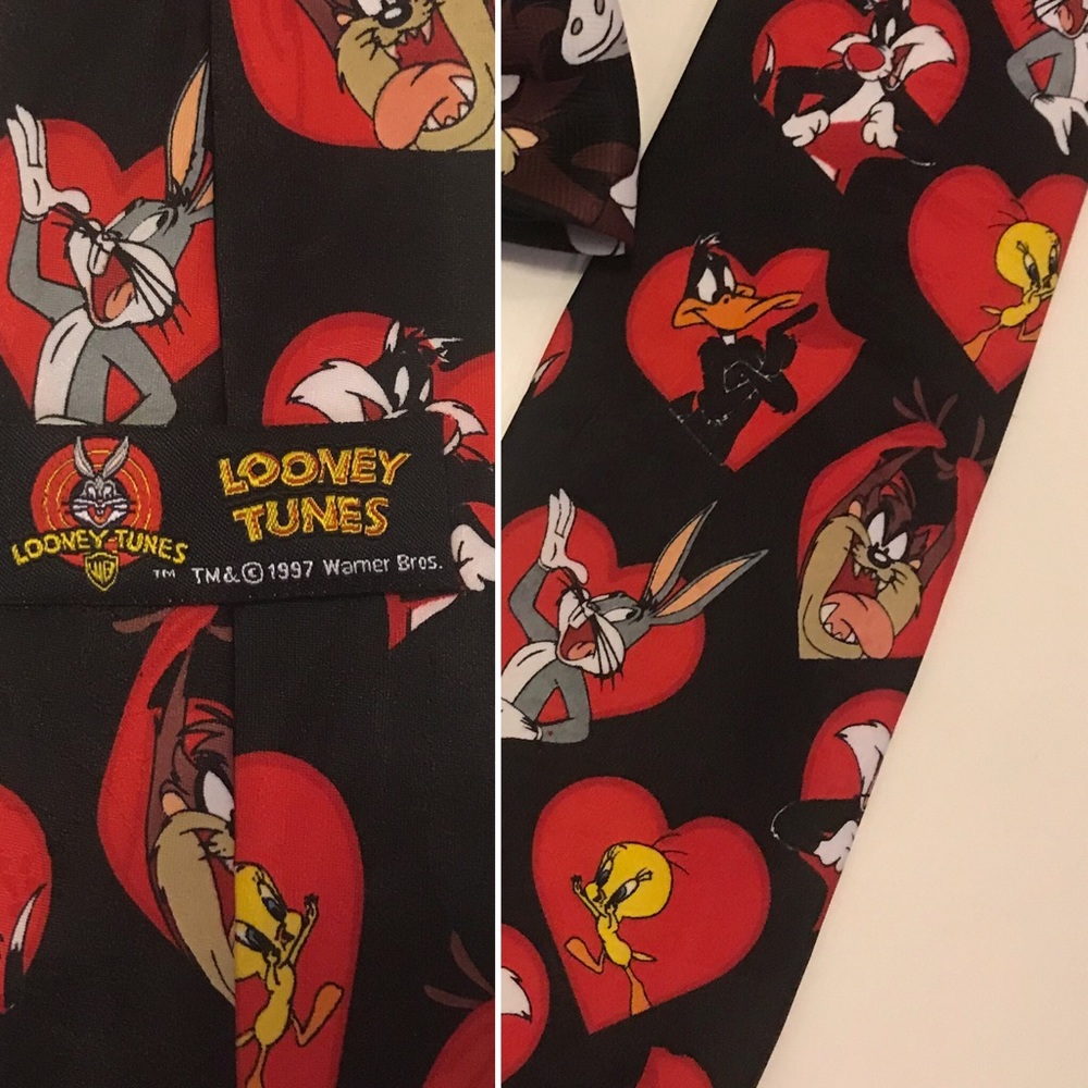 Vintage 1997 Looney Tunes Valentine Tie Bow tie